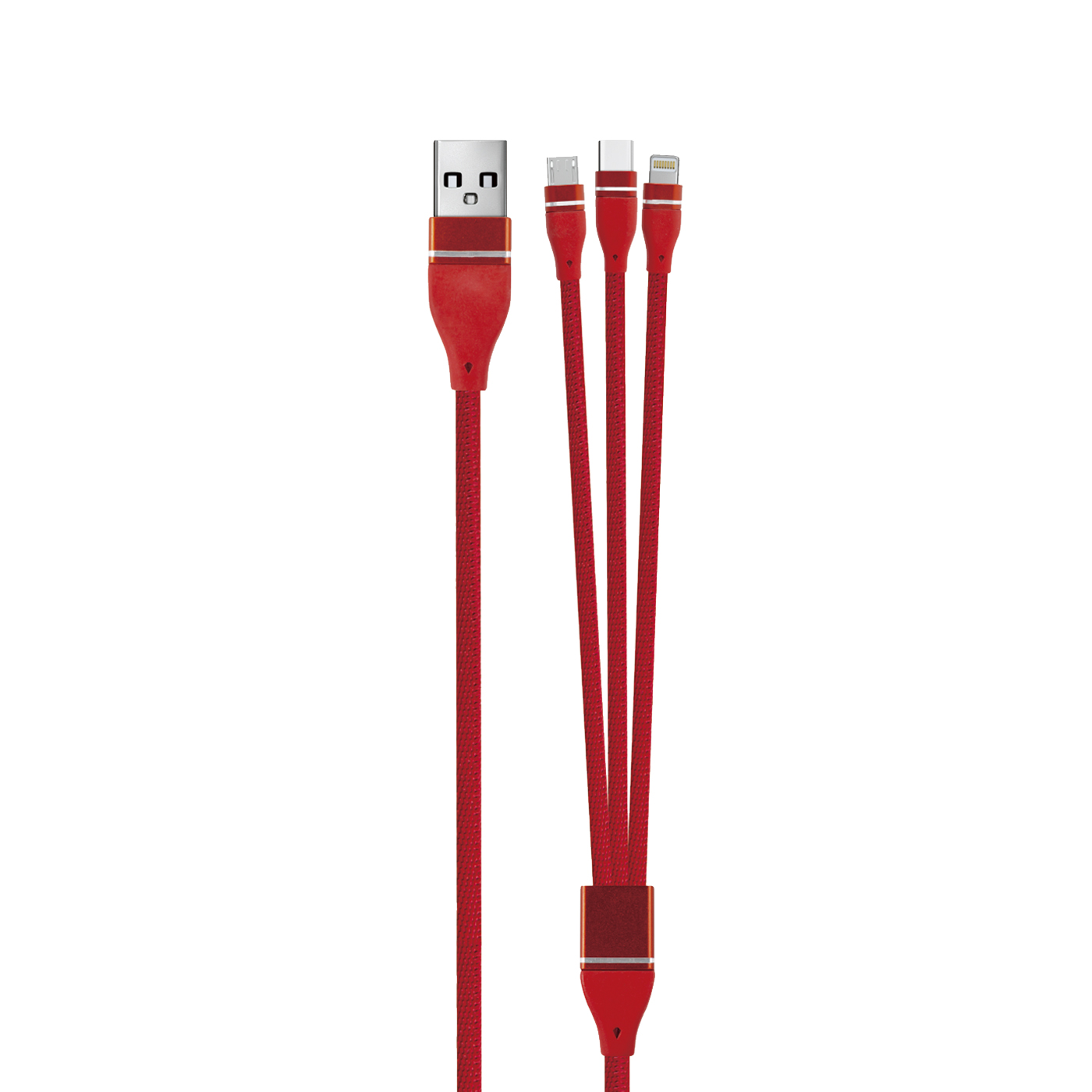 Дата-кабель Red Line 3в1, USB - microUSB+Lightning+Type-C